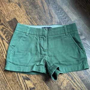 J Crew Green Chino Shorts. Size 00